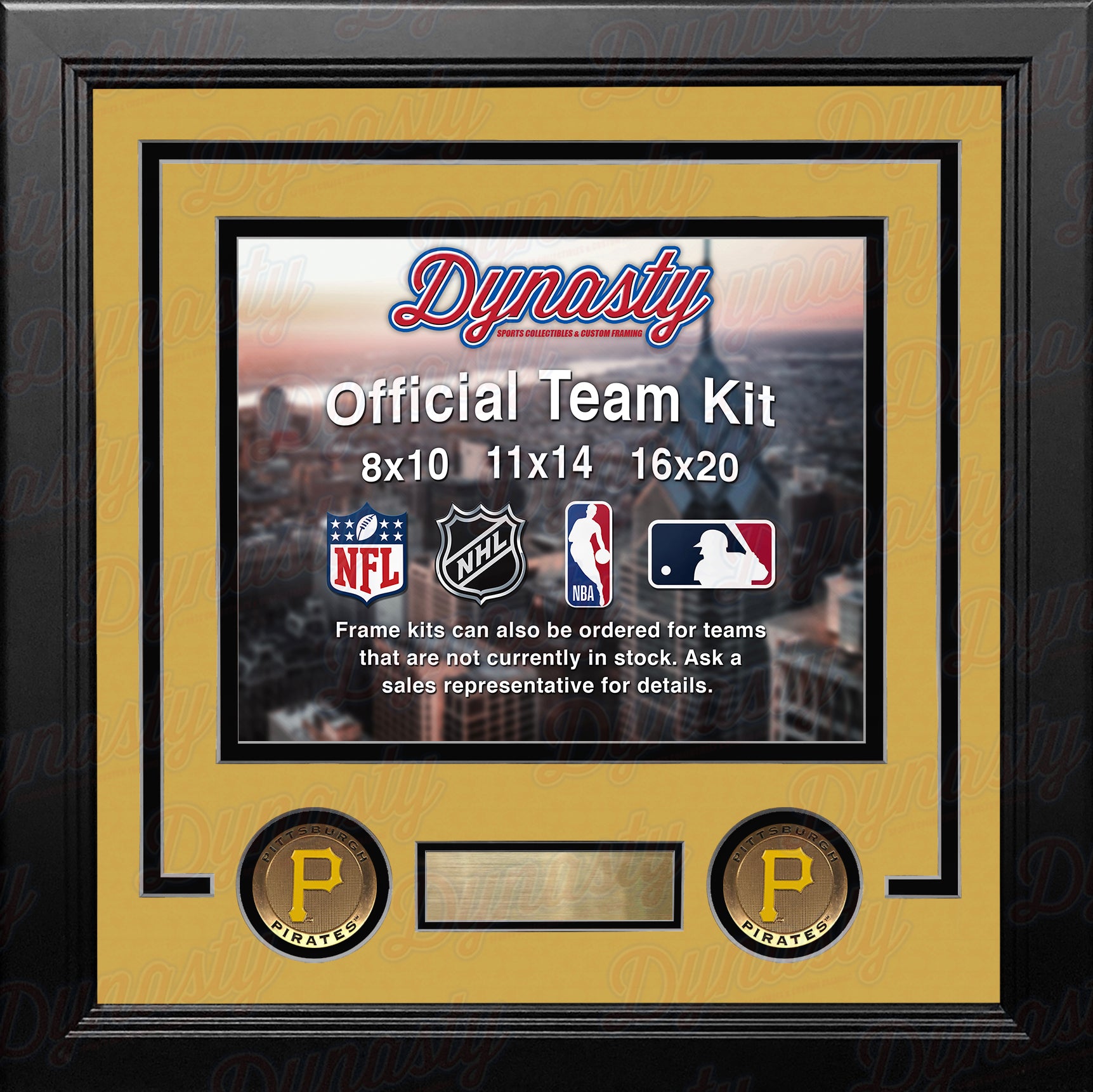 Pittsburgh Pirates Custom MLB Baseball 8x10 Picture Frame Kit (Multiple Colors) - Dynasty Sports & Framing 