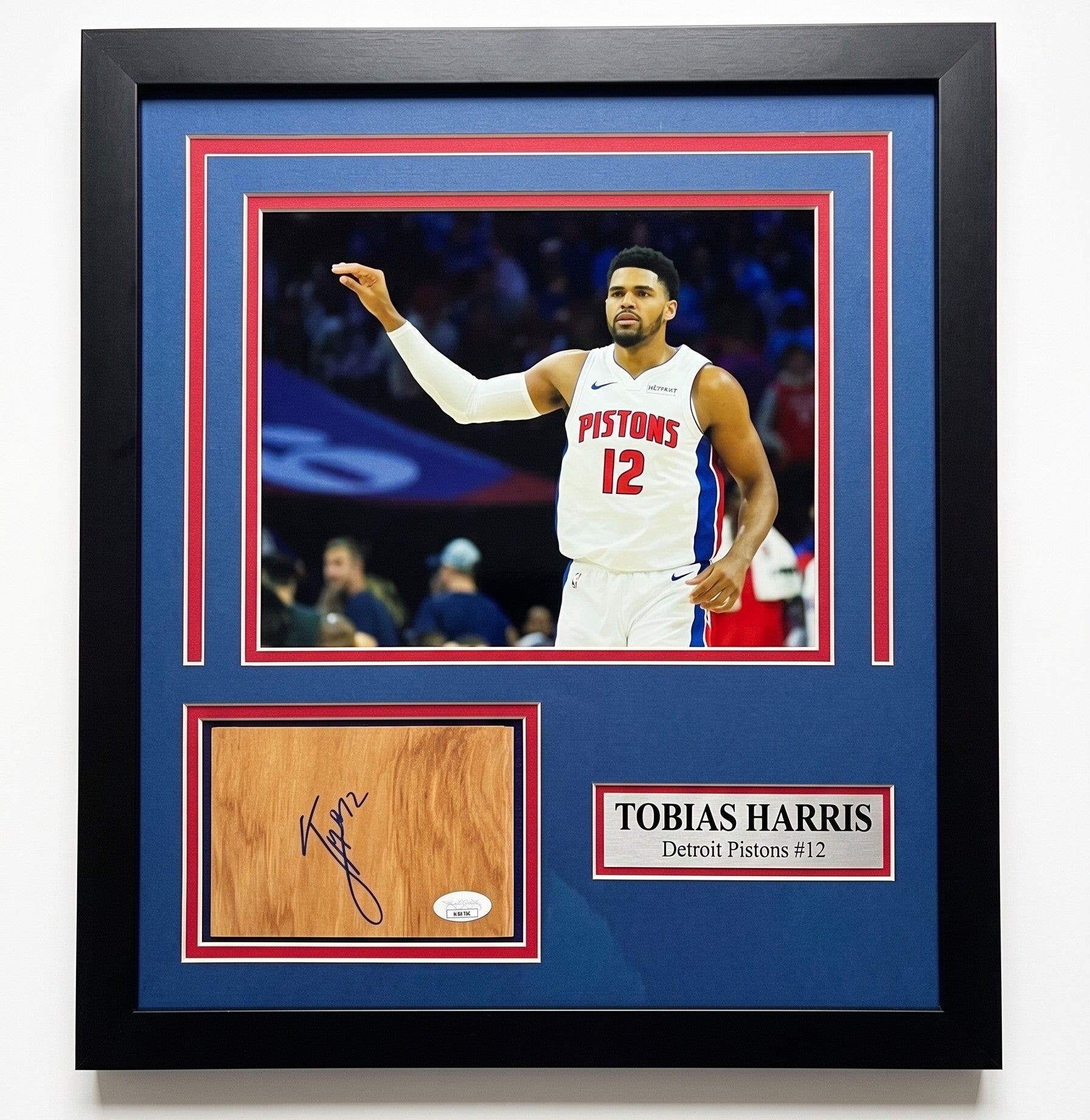 Tobias Harris Detroit Pistons Autographed 8" x 10" Framed Floorboard Collage