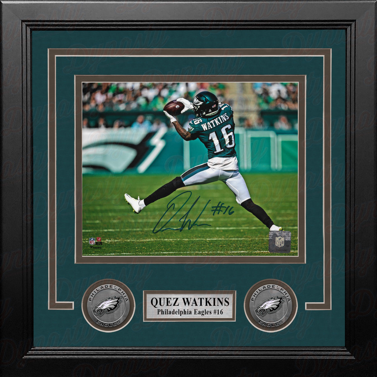 Quez Watkins Catch Philadelphia Eagles Autographed 8" x 10" Framed Football Photo