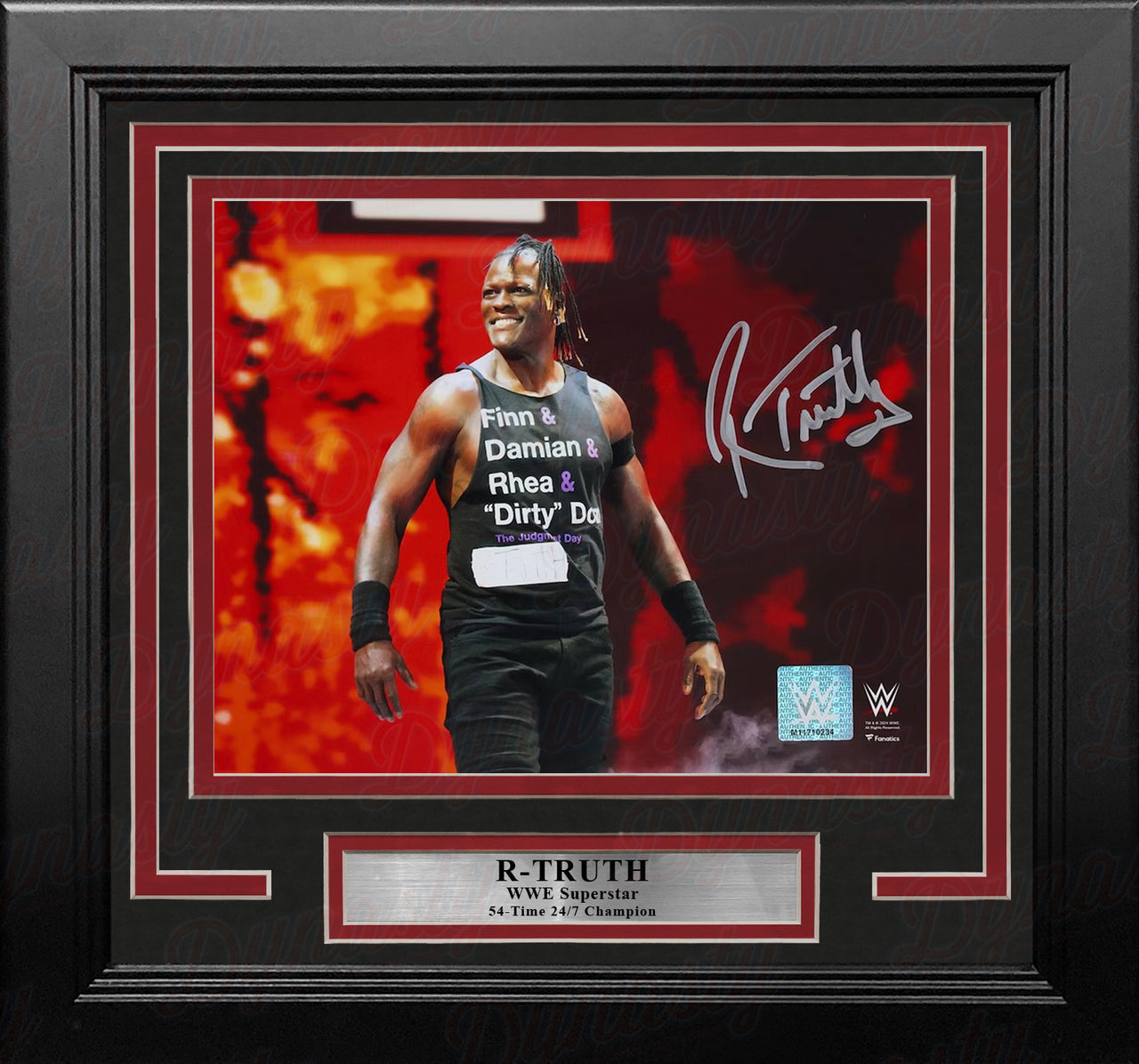 R-Truth Judgment Day Entrance Autographed 8" x 10" Framed WWE Wrestling Photo