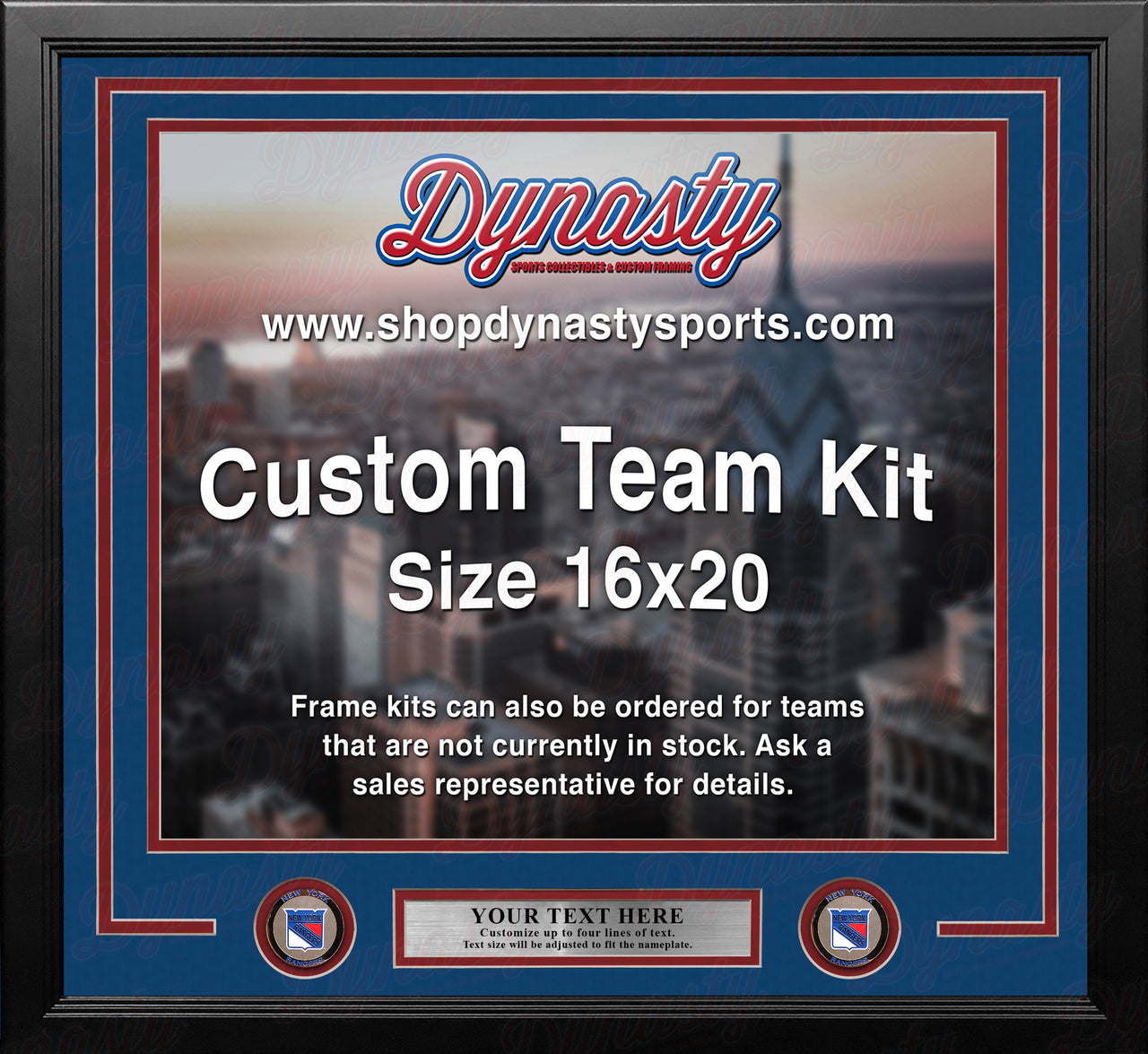 New York Rangers Custom NHL Hockey 16x20 Picture Frame Kit (Multiple Colors)