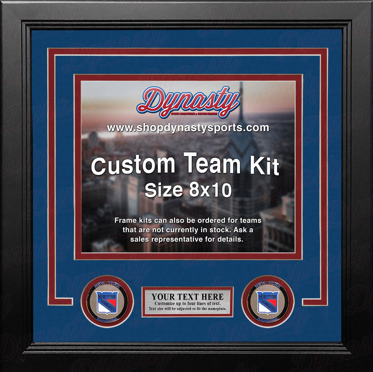 New York Rangers Custom NHL Hockey 8x10 Picture Frame Kit (Multiple Colors)