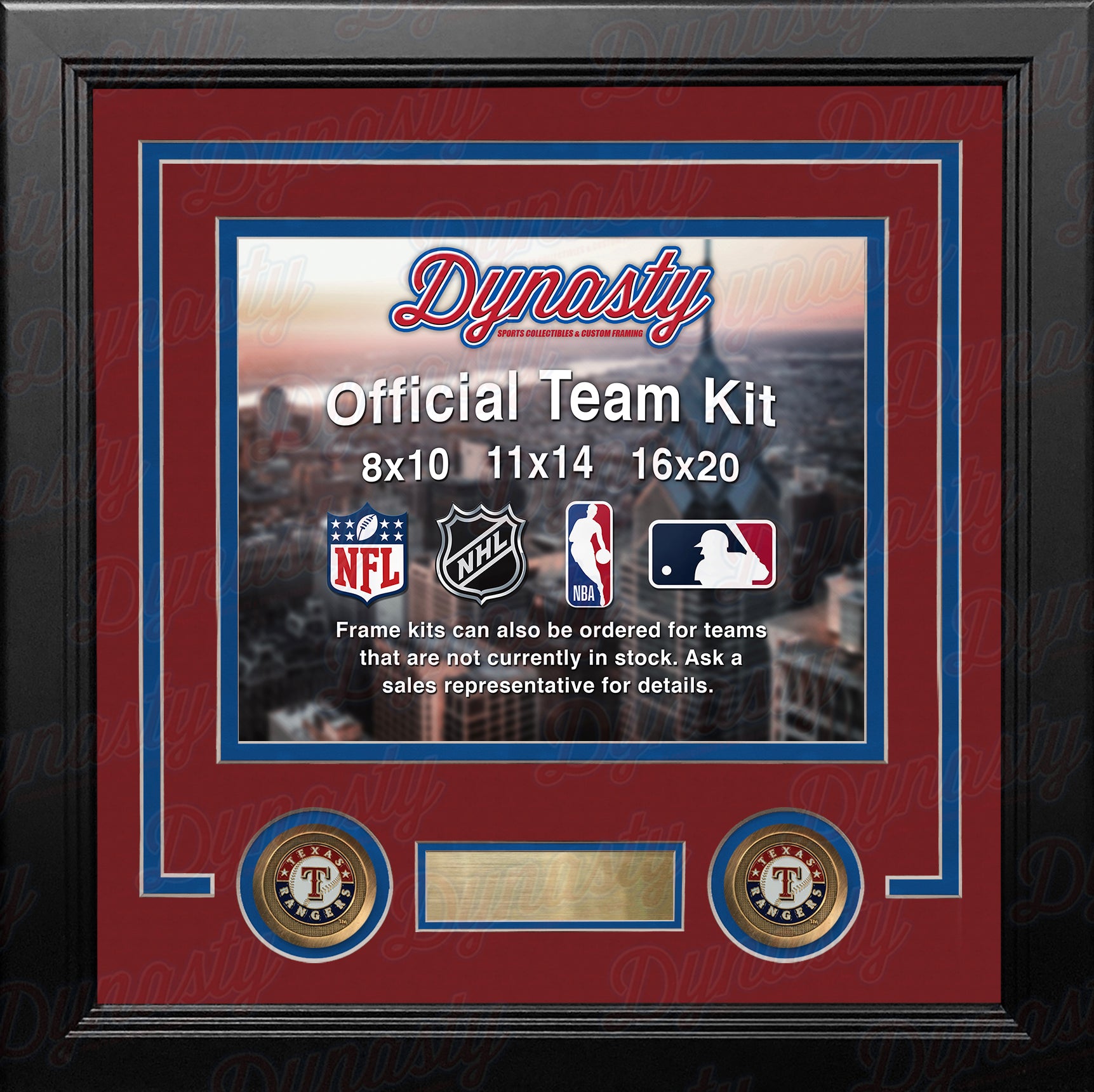 Texas Rangers Custom MLB Baseball 16x20 Picture Frame Kit (Multiple Colors) - Dynasty Sports & Framing 