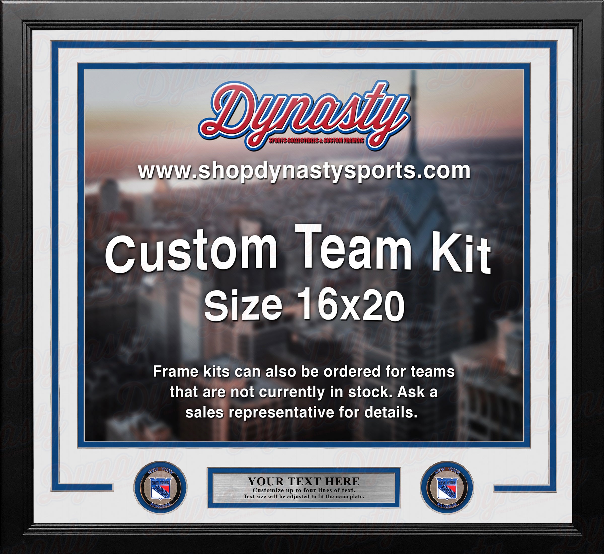 New York Rangers Custom NHL Hockey 16x20 Picture Frame Kit (Multiple Colors)