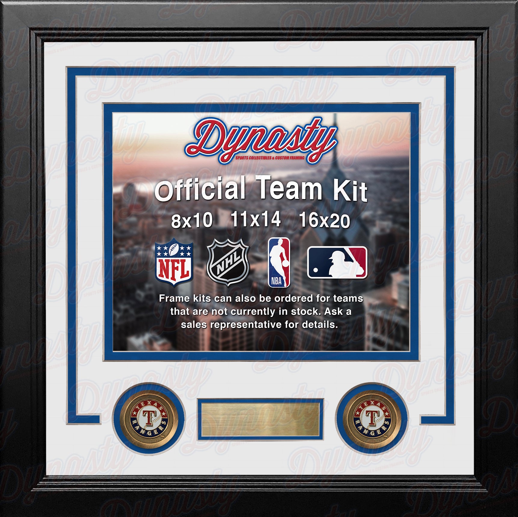 Texas Rangers Custom MLB Baseball 8x10 Picture Frame Kit (Multiple Colors) - Dynasty Sports & Framing 
