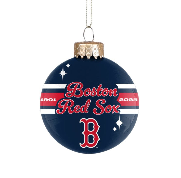 Boston Red Sox 2025 Holiday Glass Ball Ornament