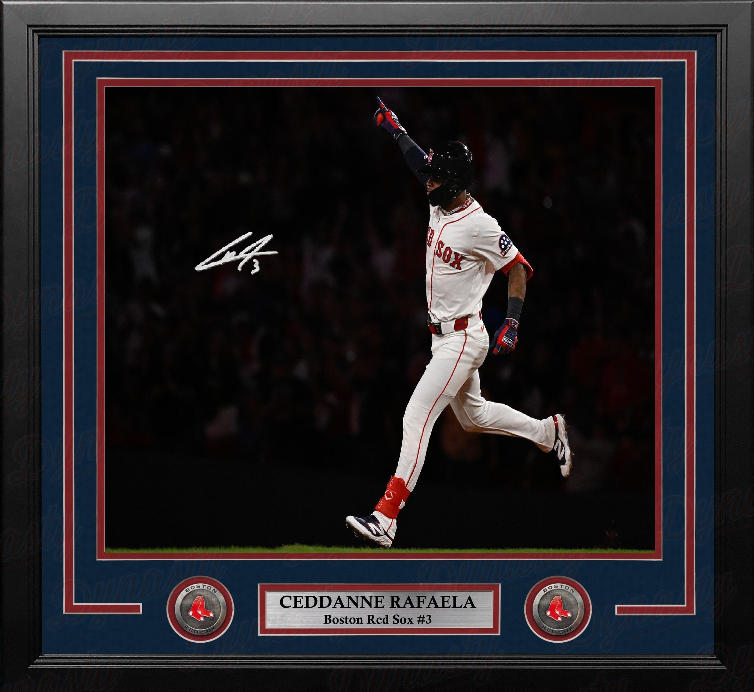 Ceddanne Rafaela Sky Point Boston Red Sox Autographed 16" x 20" Framed Baseball Photo