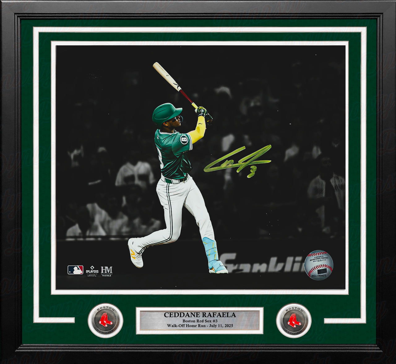Ceddanne Rafaela Boston Red Sox Walk-Off Home Run Autographed 16" x 20" Framed Baseball Photo