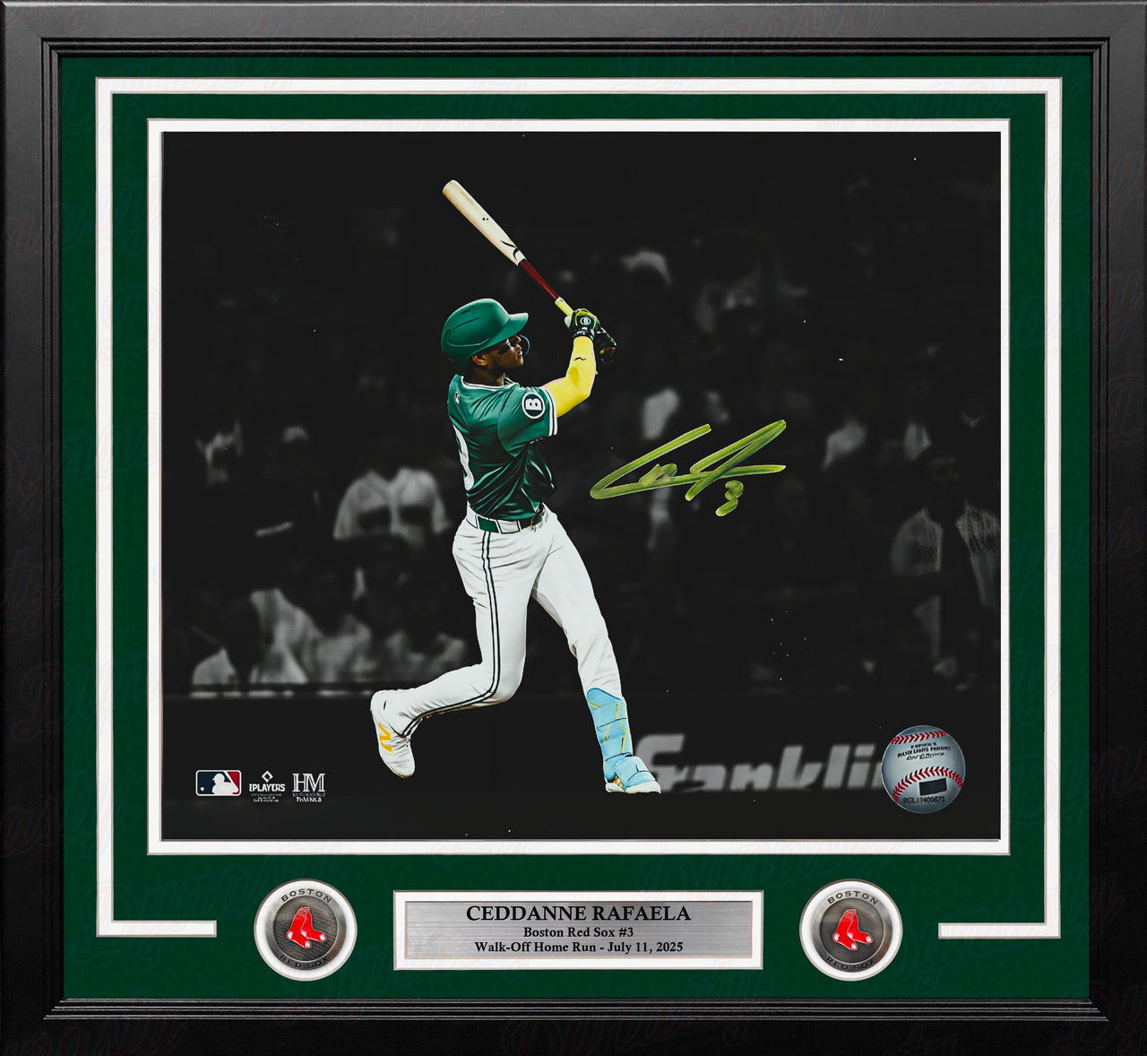 Ceddanne Rafaela Boston Red Sox Walk-Off Home Run Autographed 16" x 20" Framed Baseball Photo