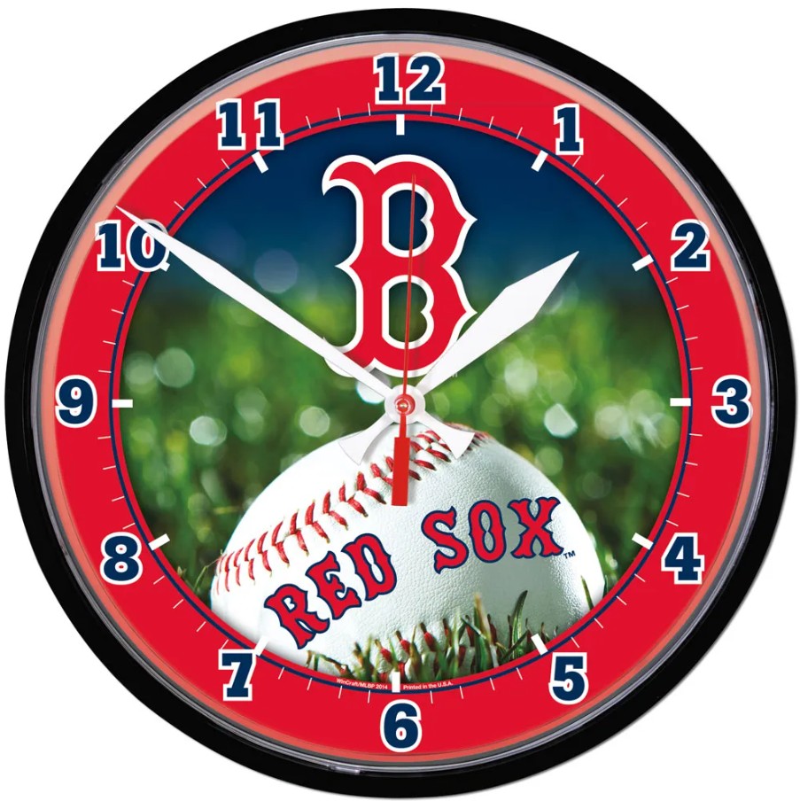 Boston Red Sox Round Chrome Clock