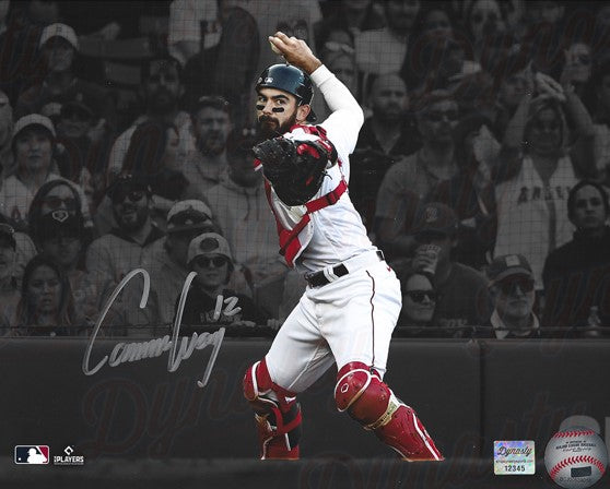 Connor Wong Throwing Action Boston Red Sox Autographed 8" x 10" Spotlight Baseball Photo