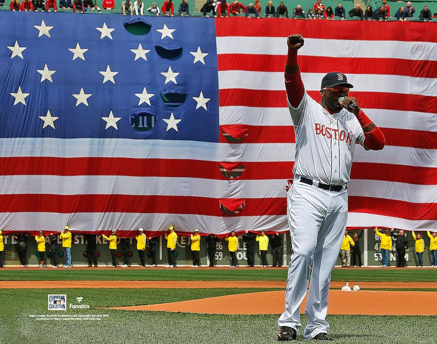 David Ortiz 2013 This is Our City Speech Boston Red Sox 8" x 10" Baseball Photo