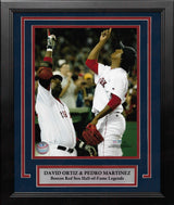 David Ortiz & Pedro Martinez Pointing Skyward Boston Red Sox 8" x 10" Framed Baseball Photo - Dynasty Sports & Framing 