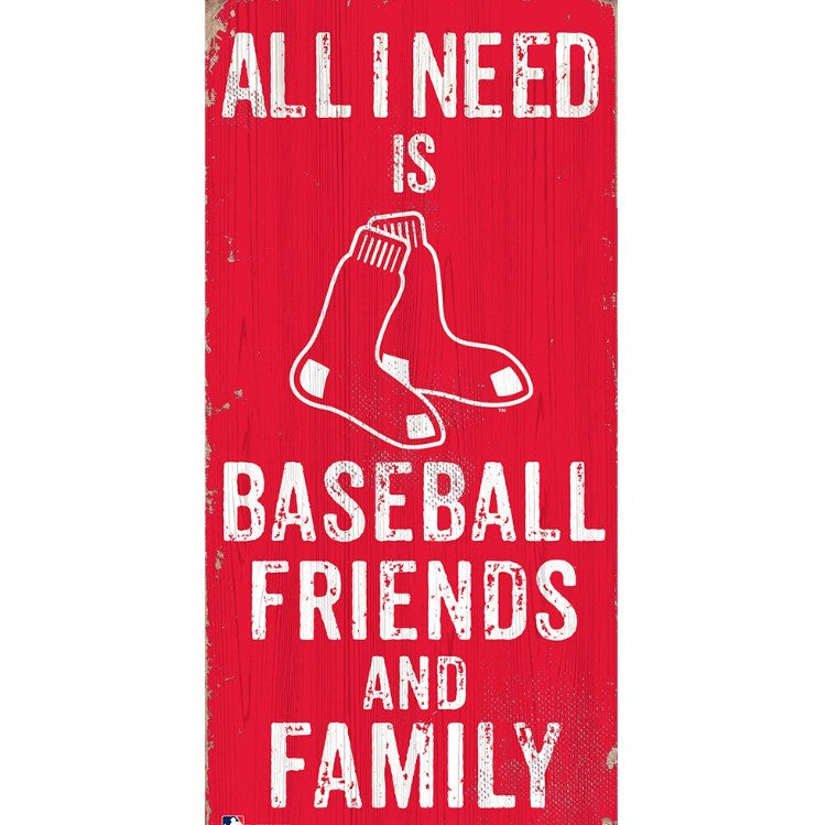 Boston Red Sox Baseball, Friends, & Family Wood Sign