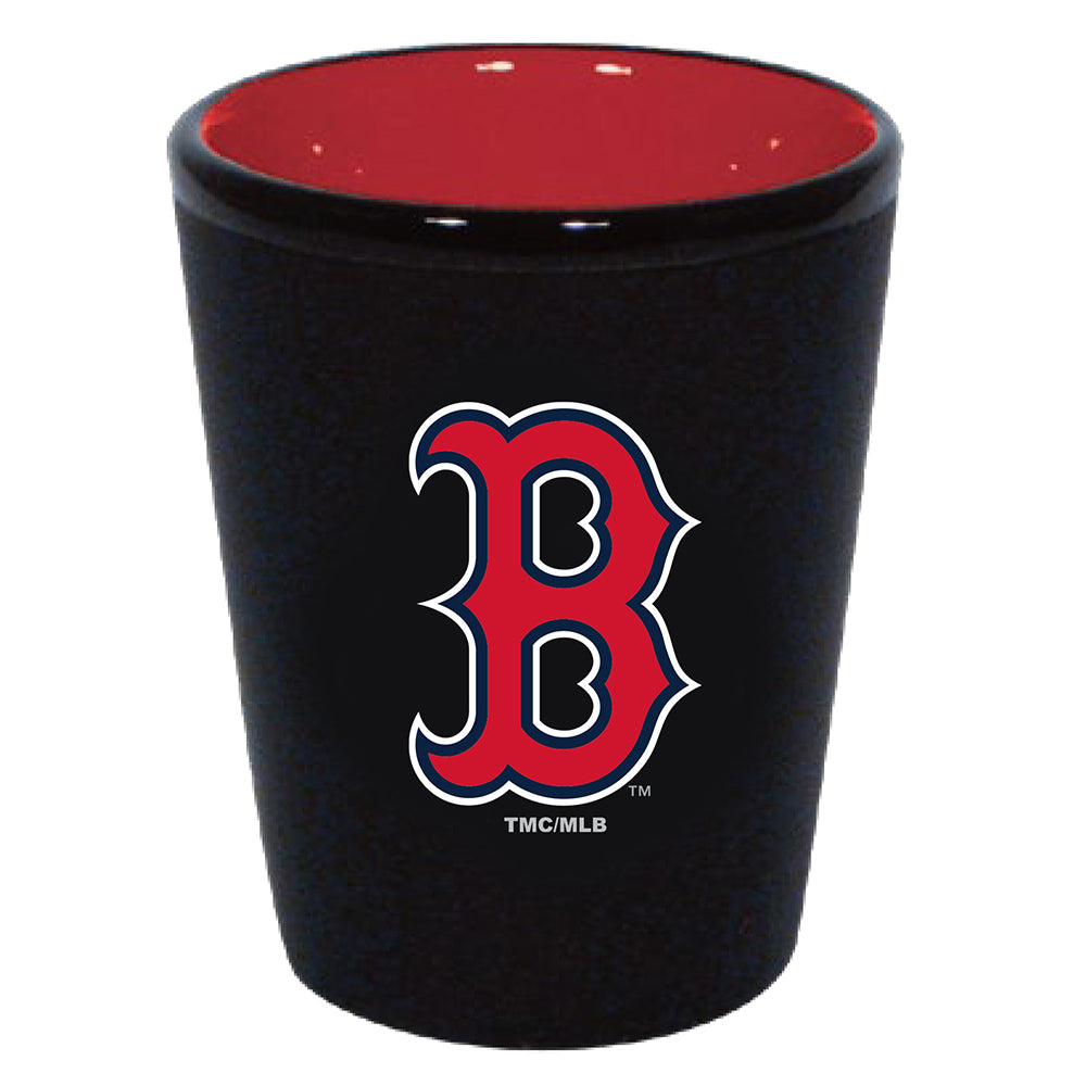 Boston Red Sox Matte Black/Inner Color Shot Glass