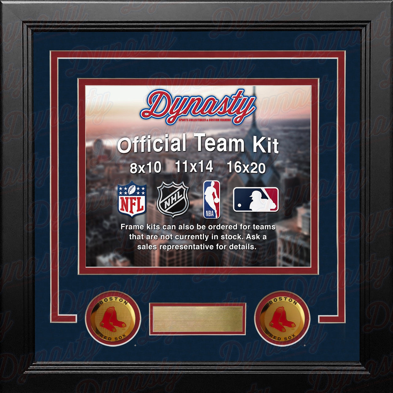 Boston Red Sox Custom MLB Baseball 8x10 Picture Frame Kit (Multiple Colors)