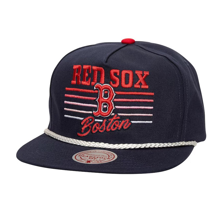 Boston Red Sox Mitchell & Ness Navy Radiant Lines Deadstock Snapback Hat
