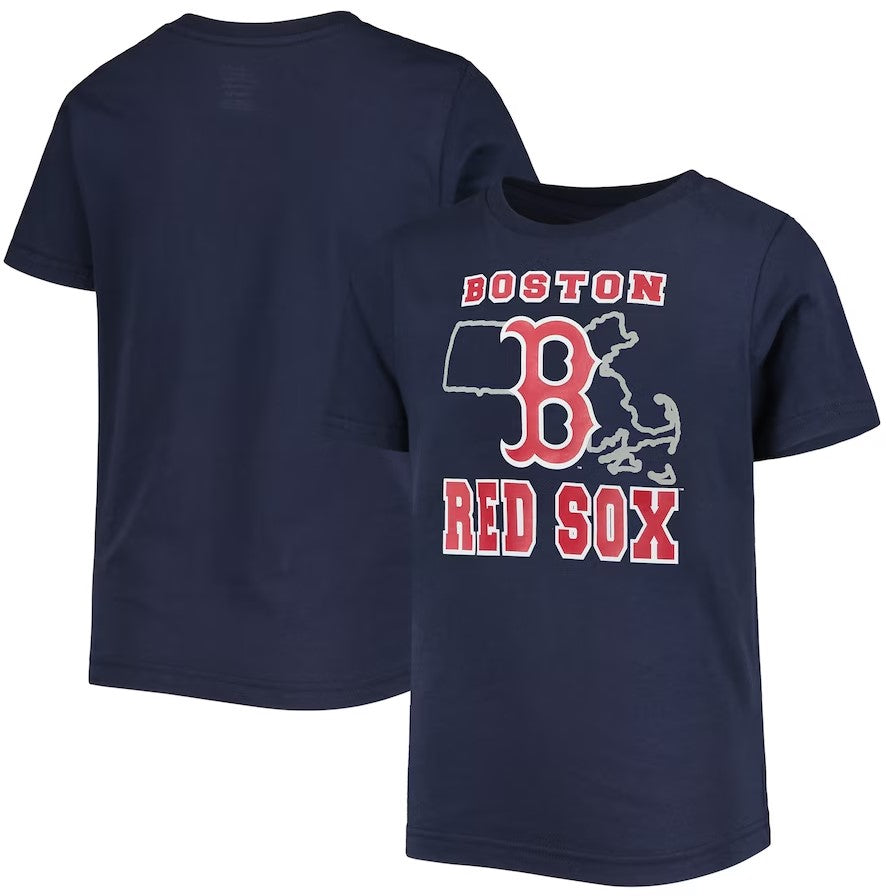 Boston Red Sox State Navy Blue Youth T-Shirt - Dynasty Sports & Framing 