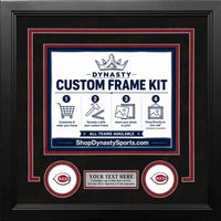 Cincinnati Reds Custom MLB Baseball Picture Frame Kit with Black Matting, Red Trim, a Silver Nameplate, and Reds logos