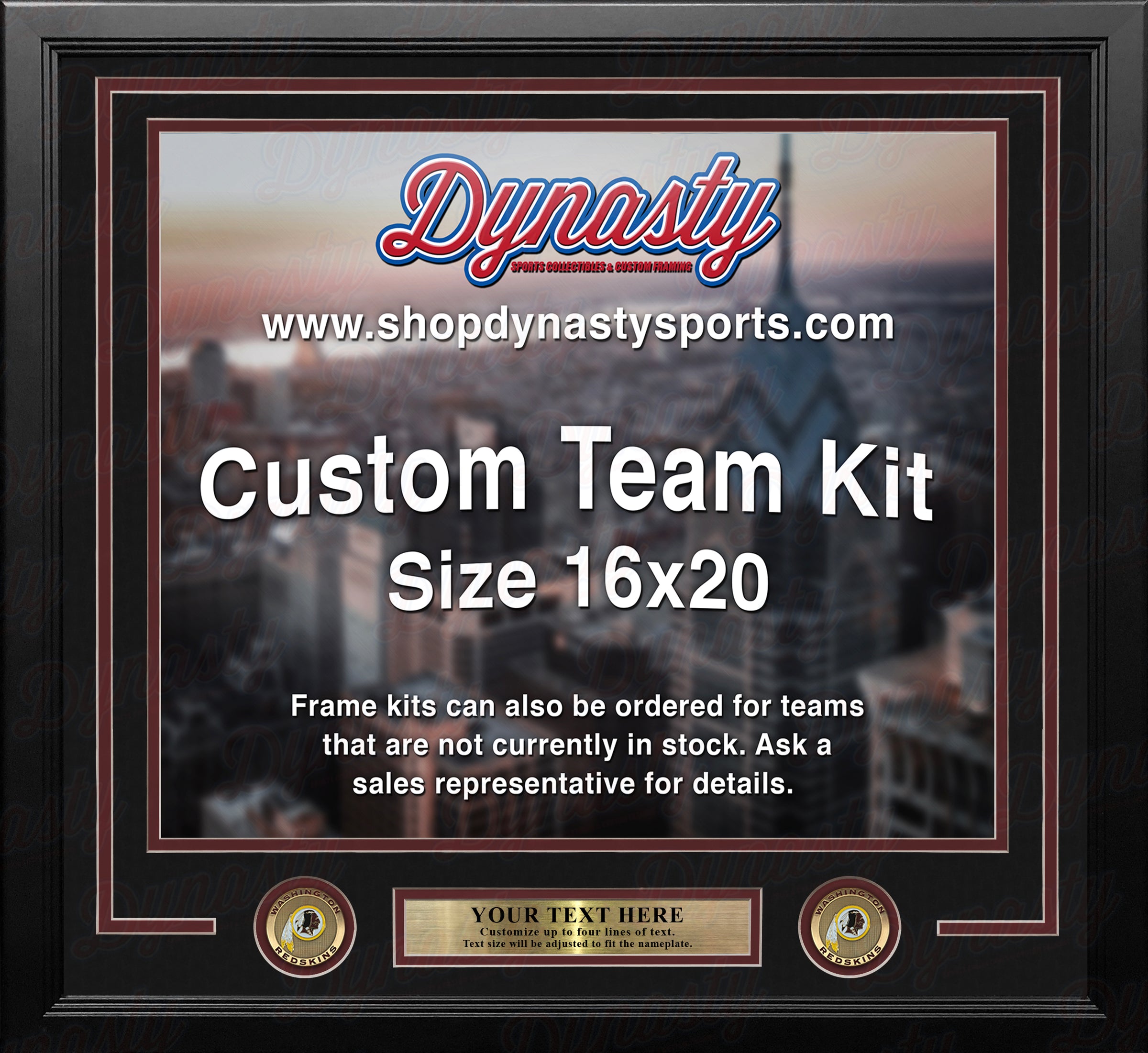 Washington Redskins Custom NFL Football 16x20 Picture Frame Kit (Multiple Colors)