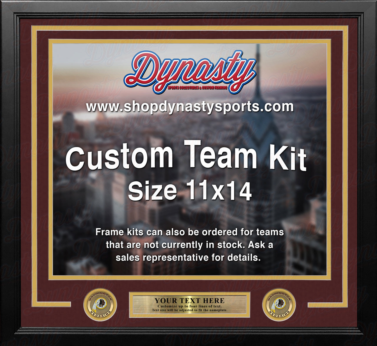 Washington Redskins Custom NFL Football 11x14 Picture Frame Kit (Multiple Colors)