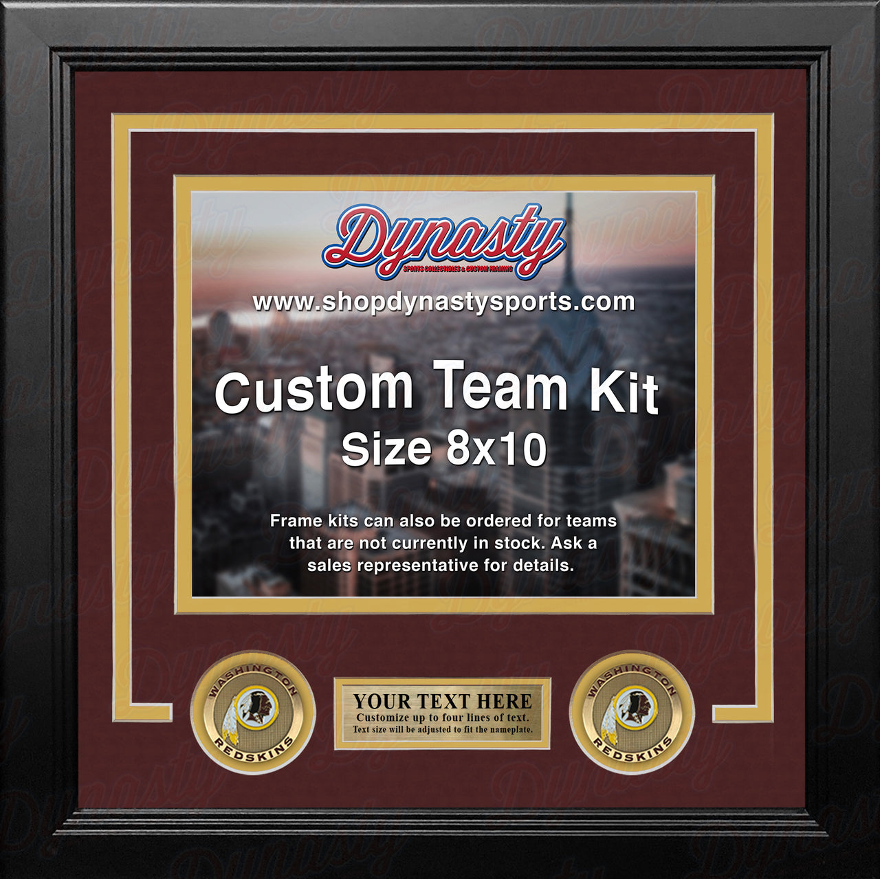 Washington Redskins Custom NFL Football 8x10 Picture Frame Kit (Multiple Colors)