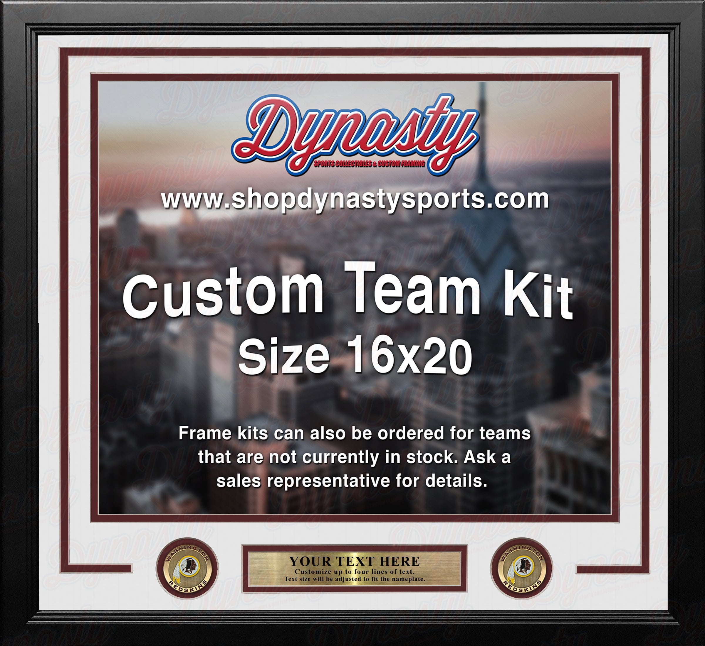 Washington Redskins Custom NFL Football 16x20 Picture Frame Kit (Multiple Colors)