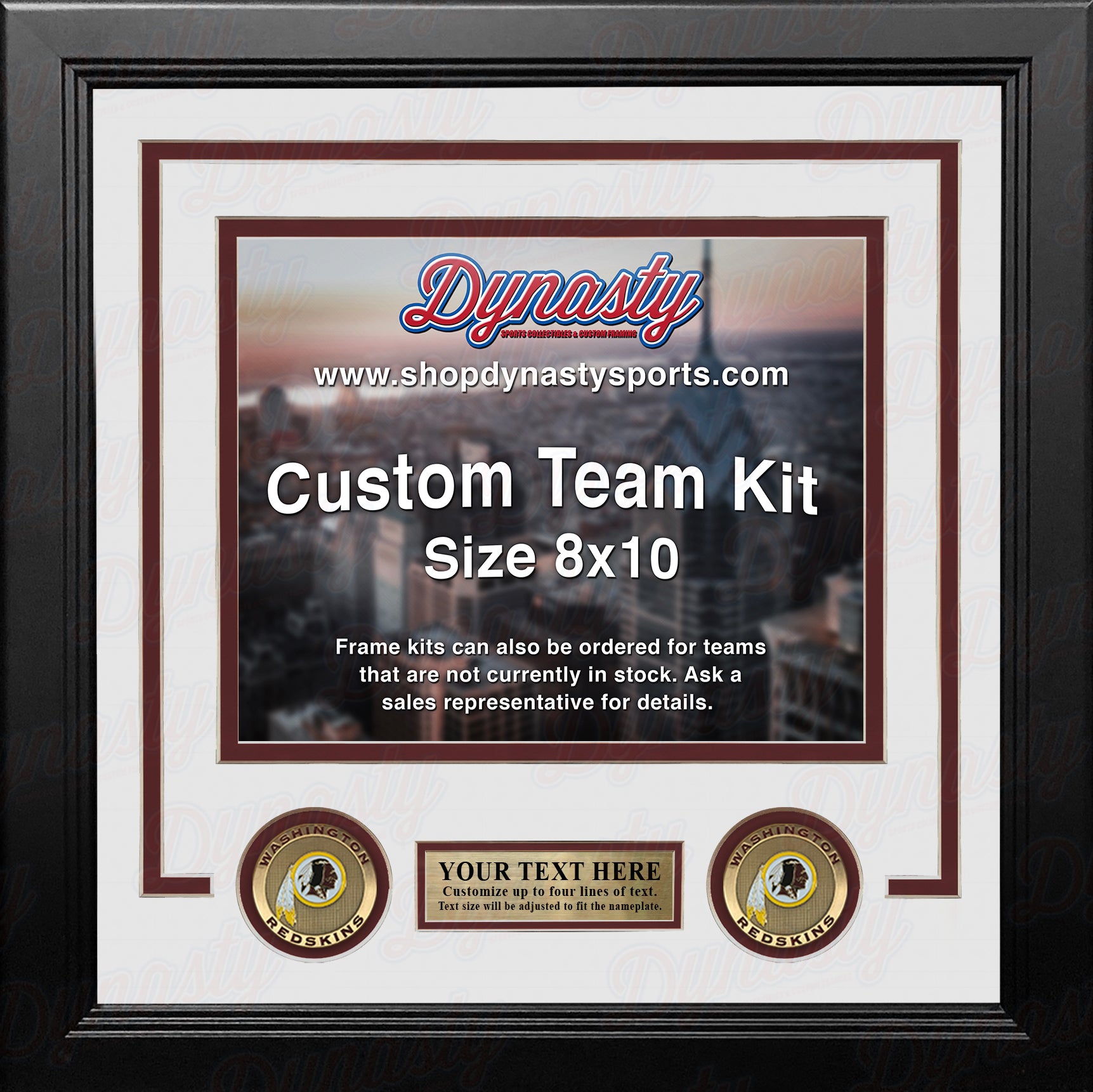Washington Redskins Custom NFL Football 8x10 Picture Frame Kit (Multiple Colors)