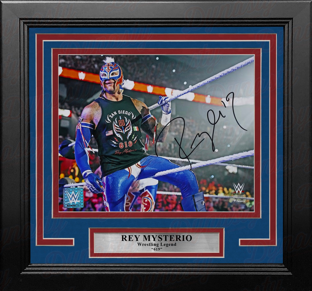 Rey Mysterio Enters the Ring Autographed Framed 8" x 10" WWE Wrestling Photo