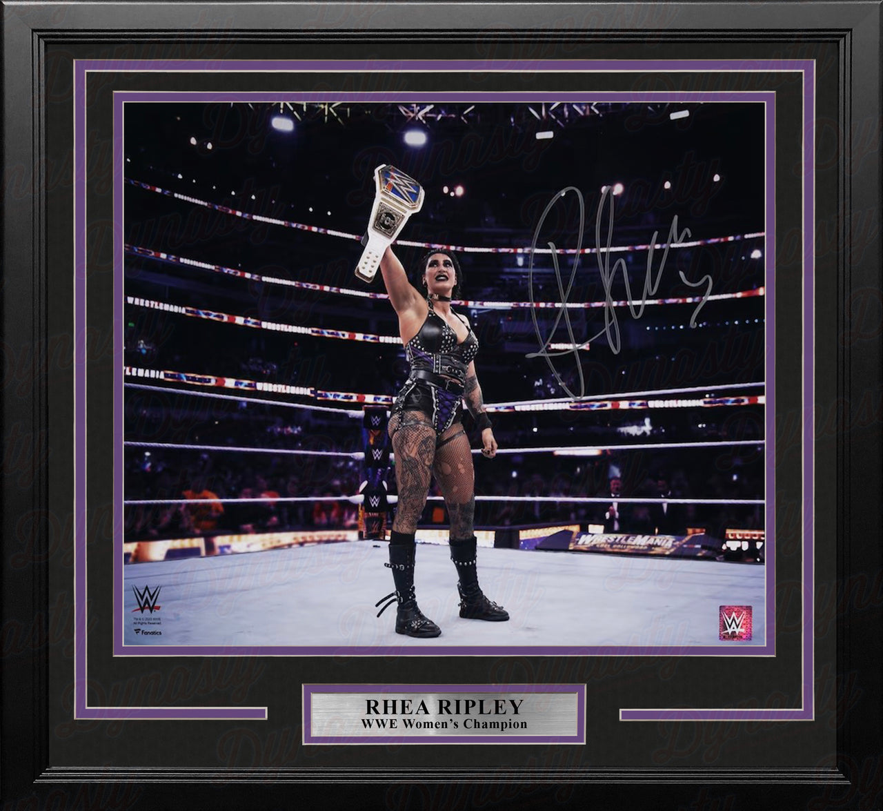 Rhea Ripley WrestleMania Championship Victory Autographed 16" x 20" Framed WWE Wrestling Photo