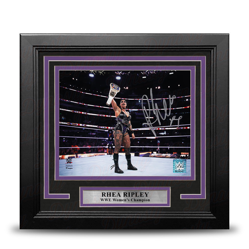 Rhea Ripley WrestleMania Championship Victory Autographed 8" x 10" Framed WWE Wrestling Photo