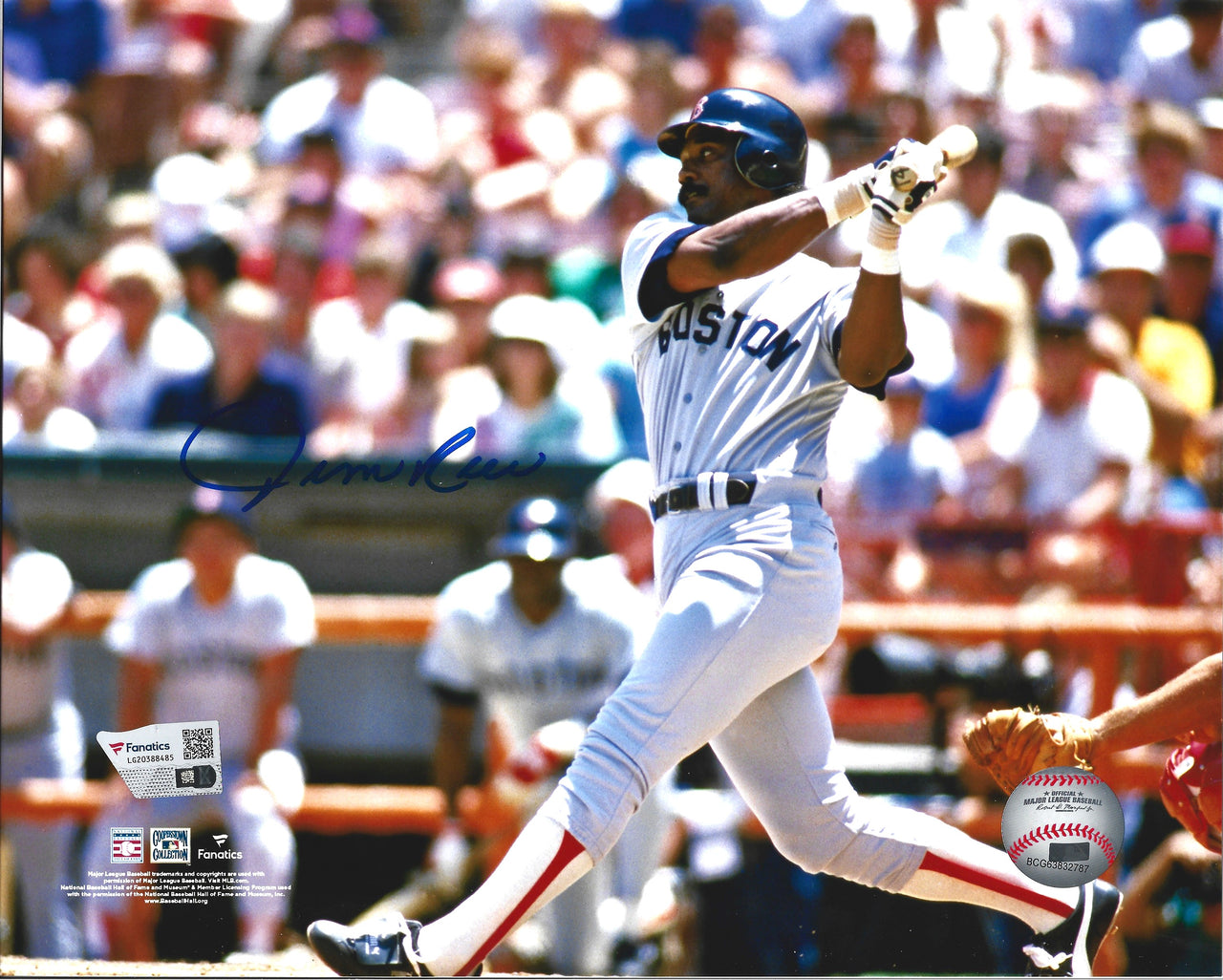 Jim Rice Swinging Action Boston Red Sox Autographed 8" x 10" Baseball Photo - Dynasty Sports & Framing 