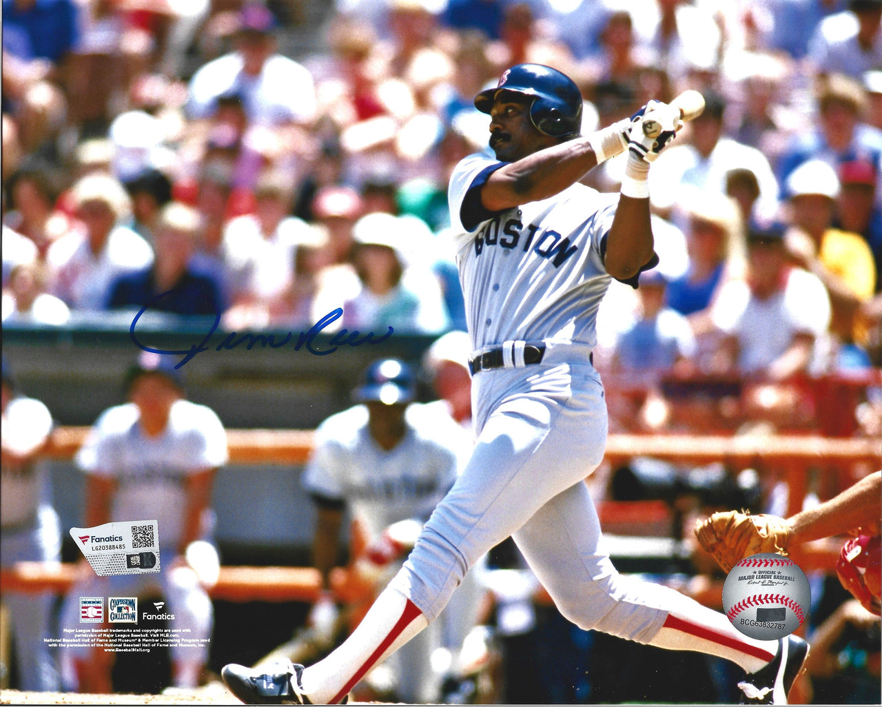 Jim Rice Swinging Action Boston Red Sox Autographed 11" x 14" Baseball Photo - Dynasty Sports & Framing 