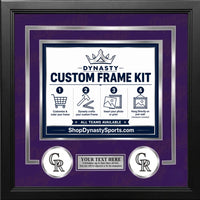 Colorado Rockies Custom MLB Baseball Picture Frame Kit with Purple Matting, Silver Trim, a Silver Nameplate, and Rockies logos