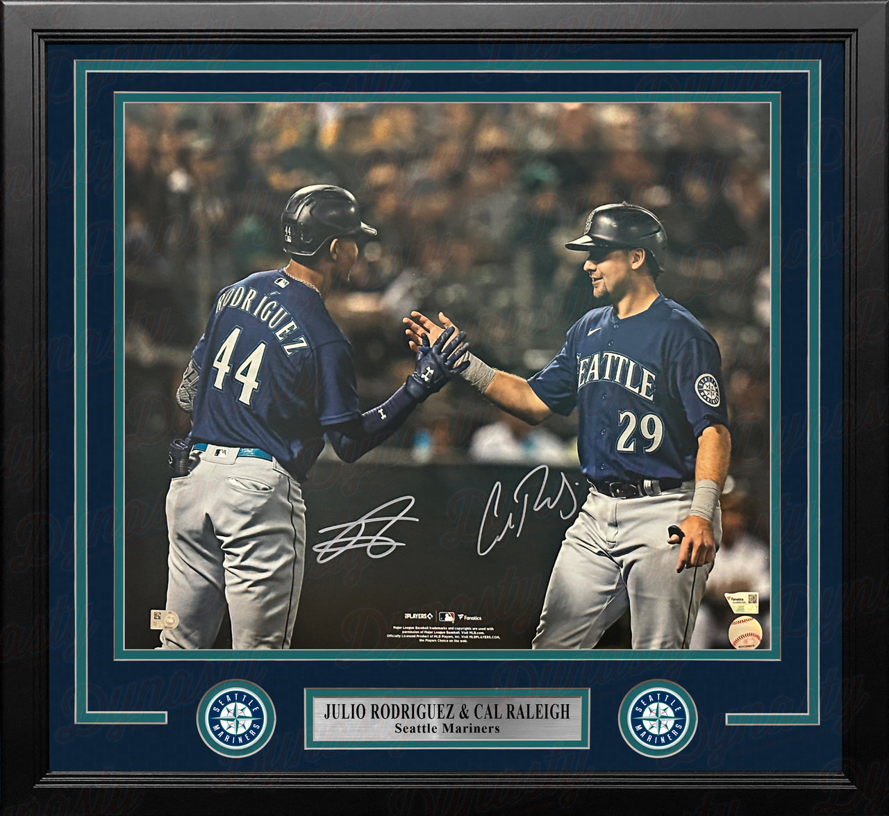 Julio Rodriguez & Cal Raleigh Seattle Mariners Autographed 16" x 20" Framed Baseball Photo