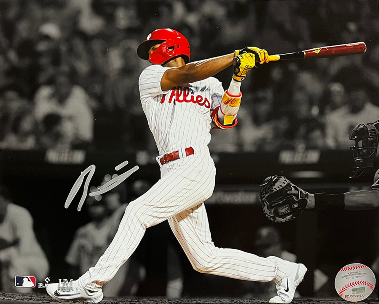 Johan Rojas First Hit Philadelphia Phillies Autographed 11" x 14" Spotlight Baseball Photo