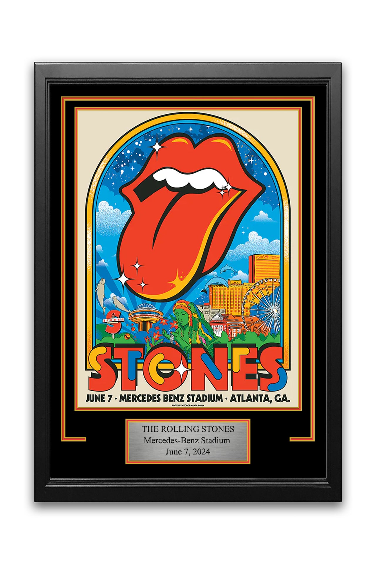 Rolling Stones Mercedes-Benz Stadium 2024 Concert Poster Frame Kit