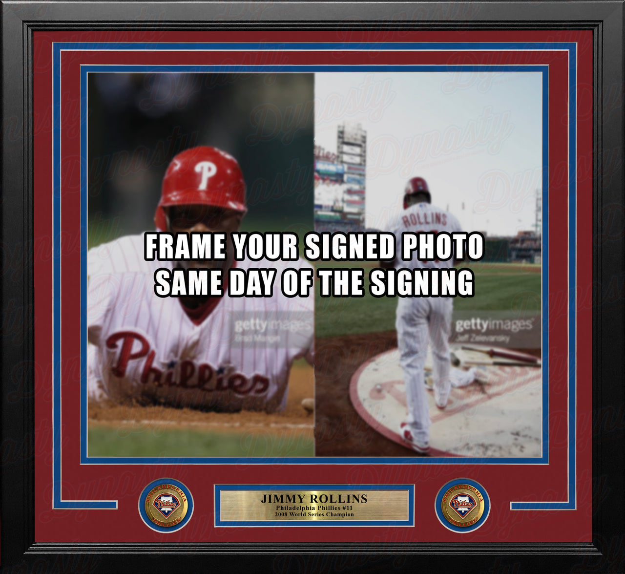 Jimmy Rollins Philadelphia Phillies 2008 World Series Photo Horizontal Frame Kit - Dynasty Sports & Framing 