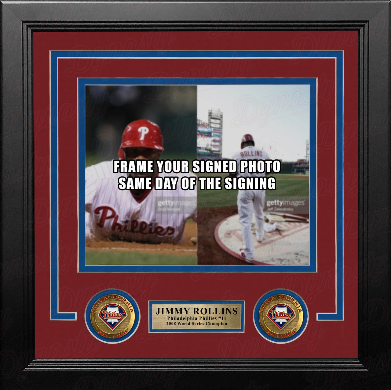Jimmy Rollins Philadelphia Phillies 2008 World Series Photo Horizontal Frame Kit - Dynasty Sports & Framing 