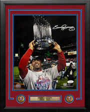 Jimmy Rollins 2008 World Series Trophy Autographed Philadelphia Phillies 11x14 Framed Photo - JSA Authenticated - Dynasty Sports & Framing 