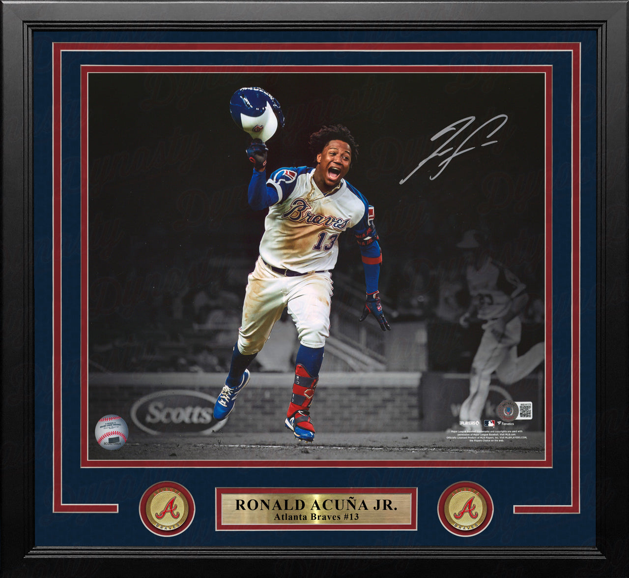 Ronald Acuna, Jr. Atlanta Braves Autographed 16" x 20" Framed Blackout Baseball Photo