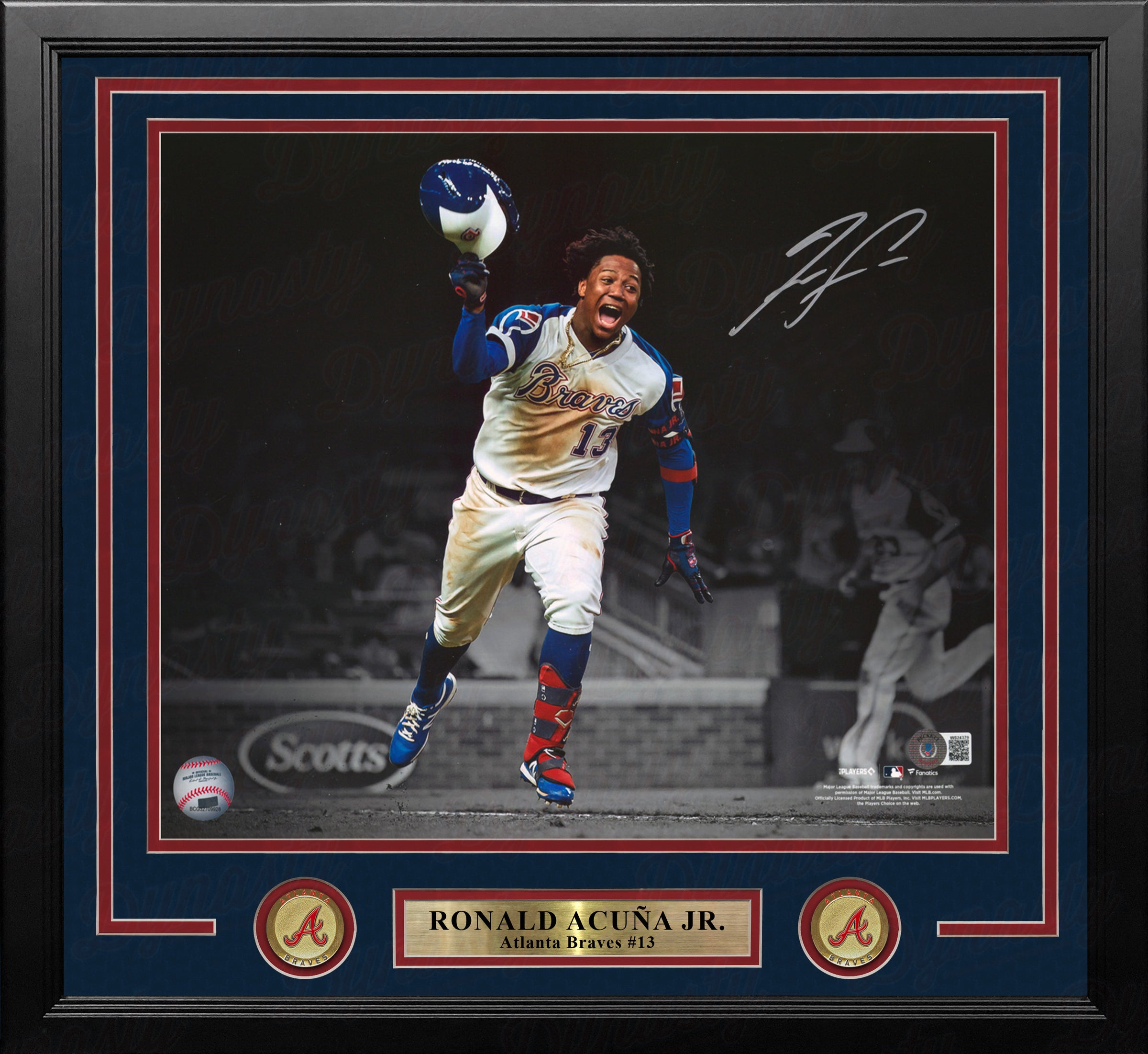 Ronald Acuna, Jr. Atlanta Braves Autographed 16" x 20" Framed Blackout Baseball Photo