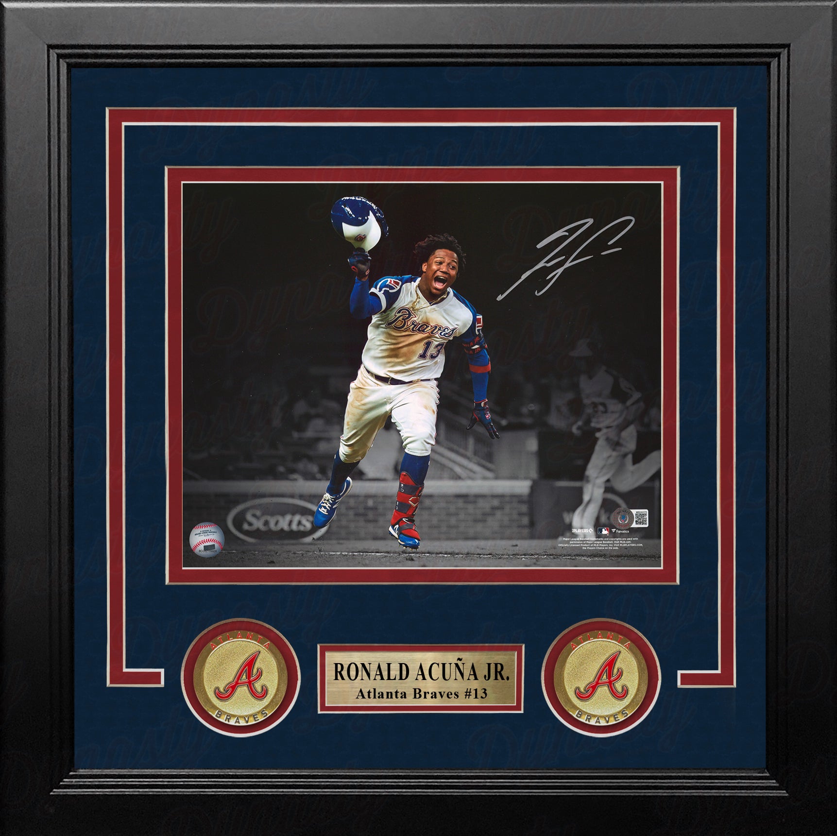Ronald Acuna, Jr. Atlanta Braves Autographed 8" x 10" Framed Blackout Baseball Photo