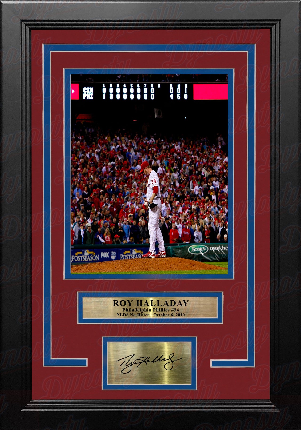 Roy Halladay NLDS No Hitter Philadelphia Phillies 8x10 Framed Baseball Photo with Engraved Autograph