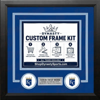 Kansas City Royals Custom MLB Baseball Picture Frame Kit with Blue Matting, Powder Blue Trim, a Silver Nameplate, and Royals logos