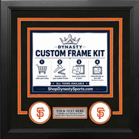 San Francisco Giants Custom MLB Baseball Picture Frame Kit with Black Matting, Orange Trim, a Silver Nameplate, and Giants logos