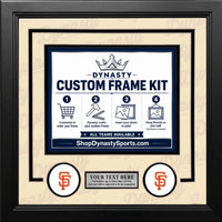 San Francisco Giants Custom MLB Baseball Picture Frame Kit with Cream Matting, Black Trim, a Silver Nameplate, and Giants logos