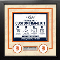 San Francisco Giants Custom MLB Baseball Picture Frame Kit with Cream Matting, Orange Trim, a Silver Nameplate, and Giants logos