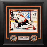 Samuel Ersson First Shutout Philadelphia Flyers Autographed 8" x 10" Framed Hockey Photo - Dynasty Sports & Framing 