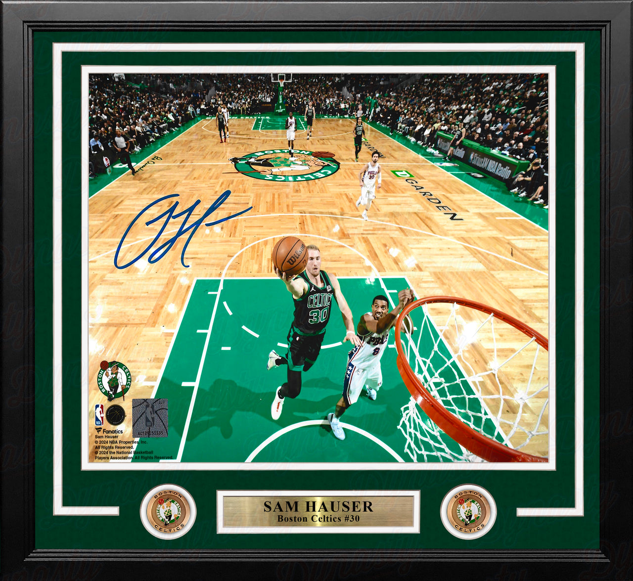 Sam Hauser Rim Cam Boston Celtics Autographed 11" x 14" Framed Basketball Photo